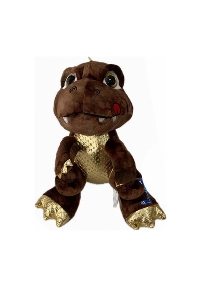 40 Cm Parlak Dinozor Peluş Oyuncak Sevimli Yumuşak Ve Eğlenceli Dinozor Kahverengi