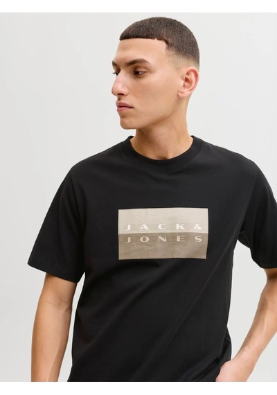 Jack & Jones Jack&jones Jcofusion Dots Print Tee Erkek T-shirt 12289863 Siyah