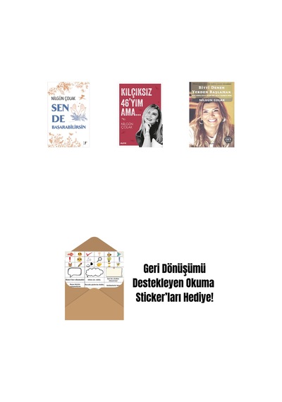 Sen De Başarabilirsin + Kılçıksız 46'yım Ama... + Bitti Denen Yerden Başlamak Cep Boy + Okuma Sticker'ları