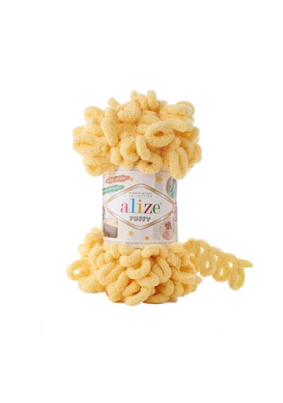 Alize 5 Adet Puffy El Örgü Ipliği 5'li Paket - 100 Gr. 9 Mt. Parmak Örgü Ipi - Şevval Tuhafiye 509 Limon