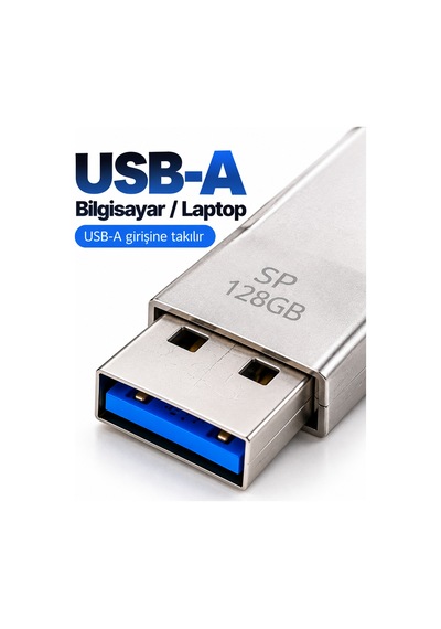4in1 128gb Flash Bellek Usb Type-c Lightning Microusb Çoklu Girişli Taşınabilir Usb Bellek - Lisinya
