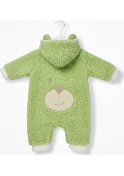 Balbeybi Wellsoft Peluş Bebek Tulum, Kışlık Kapüşonlu,kız/erkek Yeşil