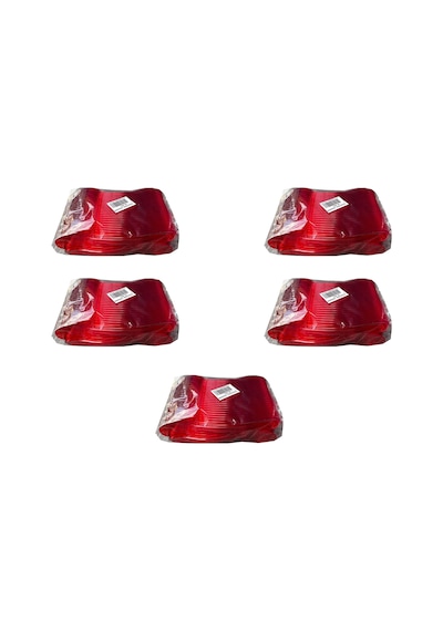 Plastik Şeffaf Kırmızı Sup Kaşık - Tatlı Dondurma Kaşığı - 12.5 Cm. - 50 Adetlik 5 Paket Kırmızı
