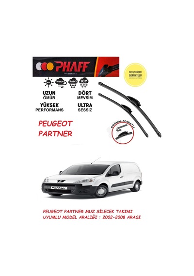 Peugeot Partner Ön Muz Silecek Takımı 2007 Model Araca Özel Aparat