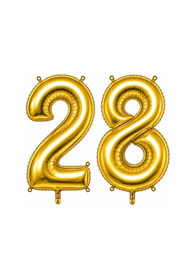 28 Rakam Folyo Balon Altın Rengi 100 Cm