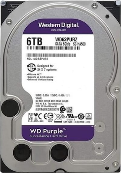 Wd 6tb Purple 3.5" 256mb Sata 6gb-s 7-24 Wd62purz Güvenlik Disk