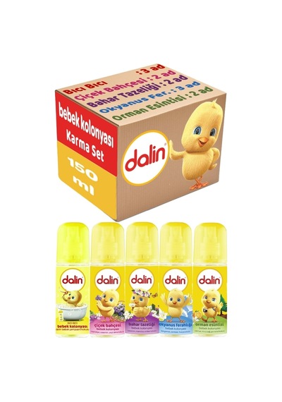 Dalin Bebek Kolonyası 150ML Bıcı Bıcı-orman-çiçek-okyanus-bahar Karma 12 Li Set