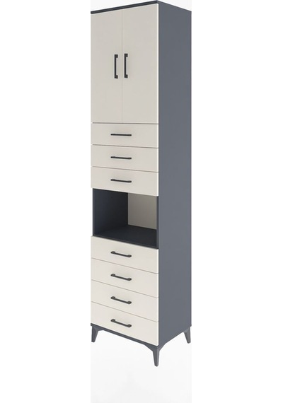 Hyperion Dolap 3 Raflı 7 Çekmeceli 2 Kapaklı 60x44x243 Antrasit-aytaşı Antrasit Hyperion Dolap 3 Raflı 7 Çekmeceli 2 Kapaklı 60x44x243 Antrasit-aytaşı Antrasit