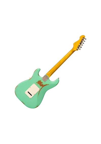 Vintage V6 Icon Elektro Gitar - Distressed Ventura Green