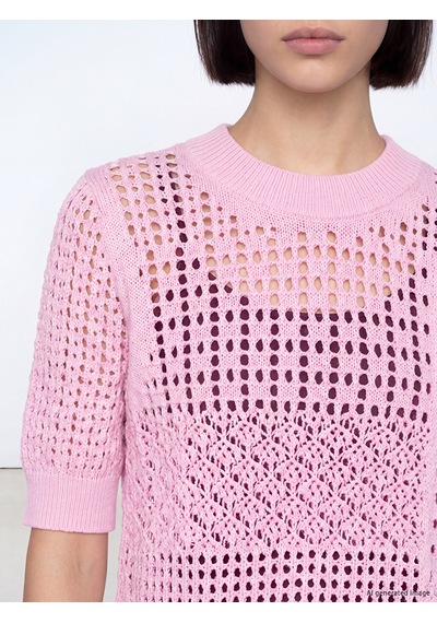 Lcw Comfort Pembe Bisiklet Yaka Ajurlu Kadın Triko Kazak