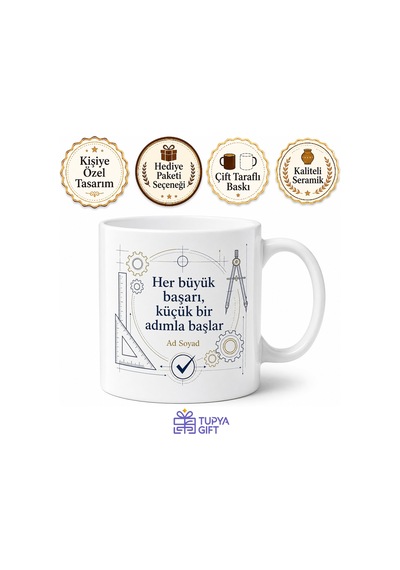 Kişiye Özel Proje Kutlama Baskılı Kupa Bardak İsimli Hediye Beyaz / Çok Renkli