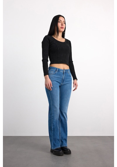 24326-73603 Kadın Boot Cut Mıd Denim Waıst 24326-73603 Buz Mavi