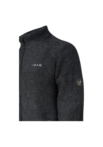 2as Hanoi Erkek Dik Yaka Havlu Merino Sweatshirt Siyah Siyah