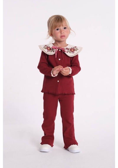 Le Petit Sole Kız Çocuk Kaşkorse Takım Bordo