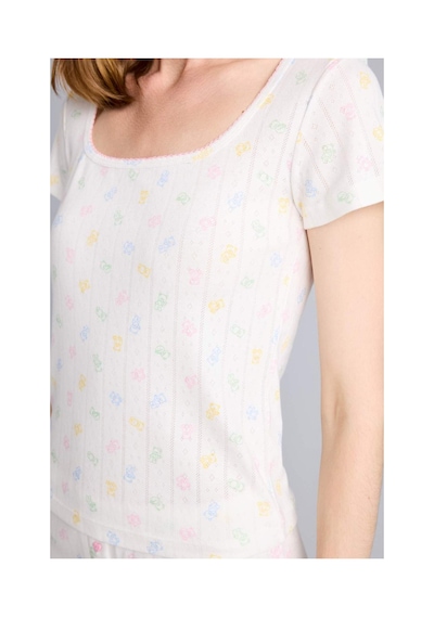 Defacto Regular Fıt Bisiklet Yaka Kısa Kollu 2li Ecru Şortlu Pijama Takım H6325ax26smer98 Ekru-er98
