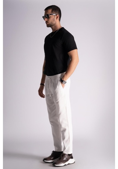 Slim Fit Jogger Bel Pantolon Ekru Ekru
