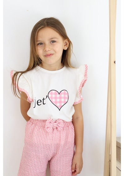 Miababy Jet Love Baskılı İkili Takım Pembe