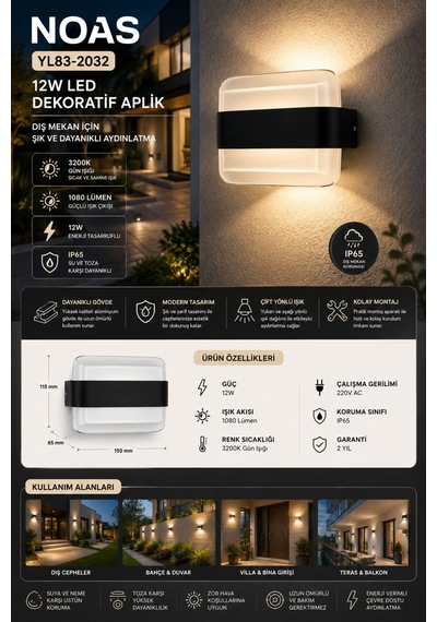 Yl83-2032 Pergamon 12w Led Dış Mekan Duvar Apliği 3200k Gün Işığı 1080 Lümen Ip65 Dekoratif Bahçe Balkon Teras Aydınlatma - 920696447 Diğer Yl83-2032 Pergamon 12w Led Dış Mekan Duvar Apliği 3200k Gün Işığı 1080 Lümen Ip65 Dekoratif Bahçe Balkon Teras Aydınlatma - 920696447 Diğer