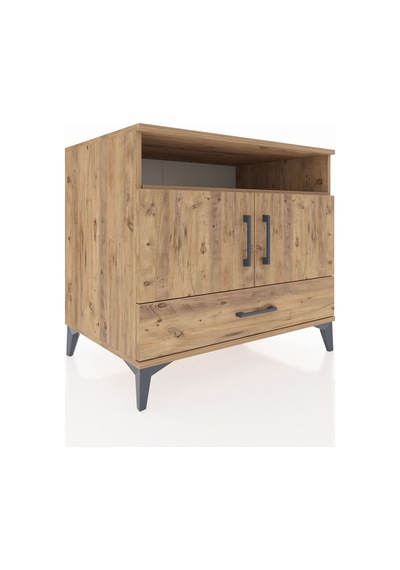 Kronos Şifonyer 3 Raflı Tek Çekmeceli 2 Kapaklı 88x59x80 Çam-çam Çam