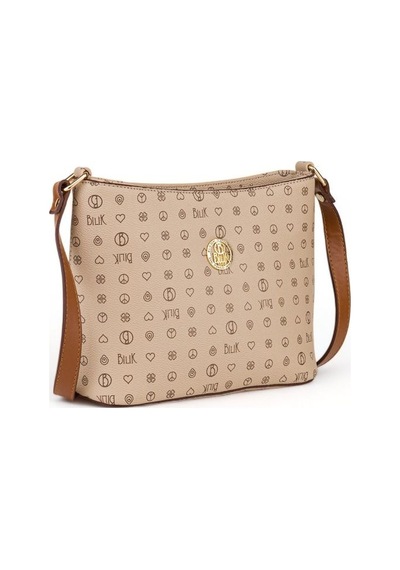 Bilik Deri Monogram Açık Vizon/taba Kadın Çapraz Askılı Çanta Nv 1008-mn Açık Vizon - Taba