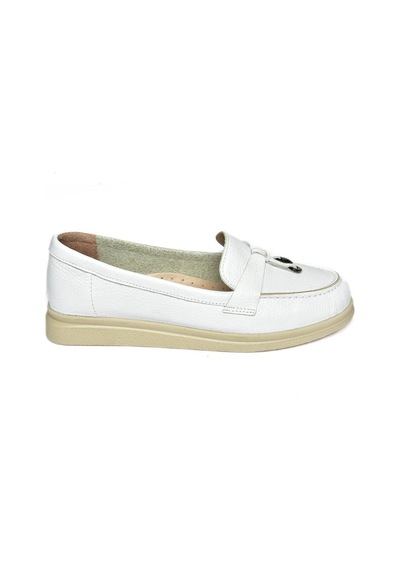Fox Shoes P555014103 Beyaz Hakiki Deri Kadın Ayakkabı Beyaz
