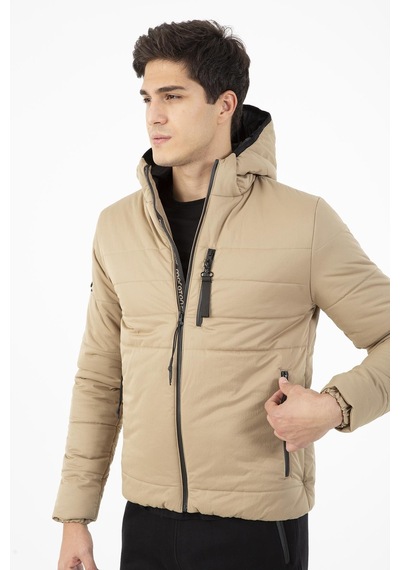 Maraton Sportswear Regular Erkek Kapşonlu Uzun Kol Basic Açık Vizon Mont 21264-açık Vizon Açık Vizon