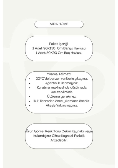 2 Parça Jakarlı Banyo Havlu Takımı %100 Pamuklu 90x150 Cm Arden Mavi Çok Renkli