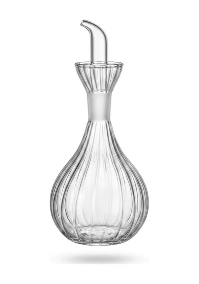 900 Ml Borosilikat Tombul Çizgili Cam Yağdanlık Damlatmaz Yağlık / Sirkelik 1 Adet Şeffaf