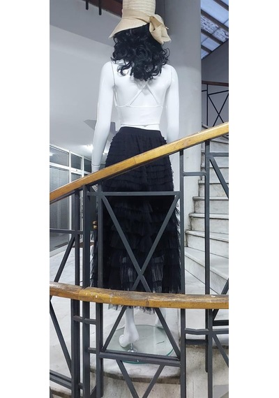 Eren Style Özel Tasarım Kabarık Tüllü Cindy Astarlı Etek 100 CM Siyah