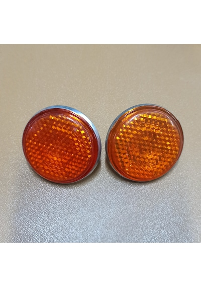 Yuvarlak Sarı Renk Reflektör Saç Bağlantılı 6mm Vidalı 2 Adet