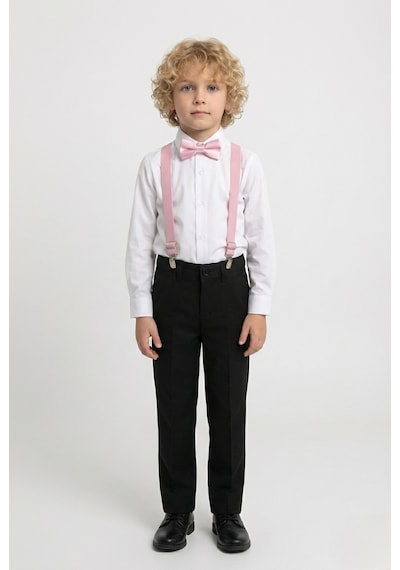 Mnk Baby & Kids Beyaz Gömlekli Erkek Çocuk Takım M00787 Pembe