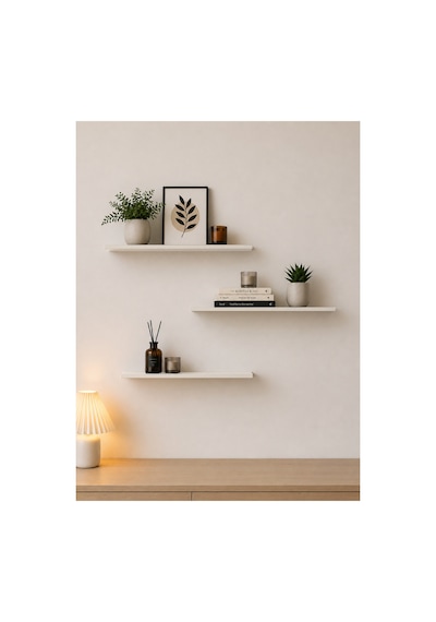 Nest 3 Raflı Gizli Monte Uçan Raf 50 15 Cm Ay Taşı