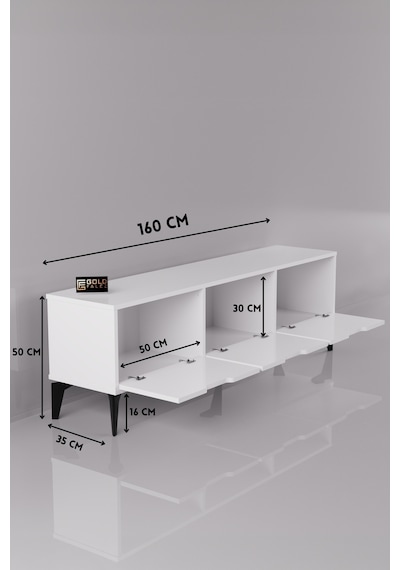 Beyaz Suntalam Tv Sehpası 160x35 Cm