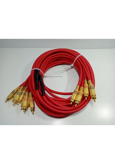 Amfi Rca Kablosu El Yapımı 4 Giriş 8 Çıkış Bakır Kablo- 5 Metre
