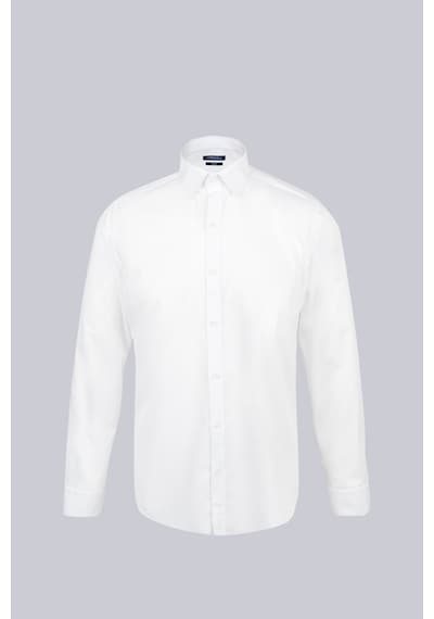 Hatemoğlu Beyaz Slim Fit Düz Slim Yaka Pamuklu Uzun Kollu Spor Gömlek 32873 4111993