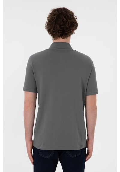 U.S. Polo Assn. Erkek Regular Fit Polo Yaka Gri Basic Tişört 50306007-VR024