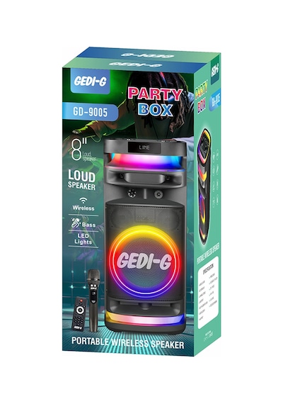 Gd-9005 Mikrofonlu Rgb Tws 8 İnç Stereo Bass Kablosuz Karaoke Hoparlör
