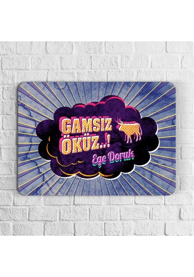 Bk Gift Kişiye Özel Retro Ahşap Duvar Levhası Gamsız Öküz Duvar Yazılı 1 Kakgun010040