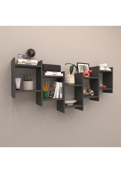 Rafkestir Duvar Raf Set -23 Antrasit ( Mat )