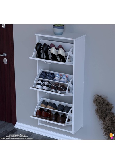 Modilayn West Asma Antre 52 X116x 26 Cm Lik 3 Düşer Kapak 6 Göz Bölmeli Ayakkabılık Cordoba - Beyaz Modilayn West Asma Antre 52 X116x 26 Cm Lik 3 Düşer Kapak 6 Göz Bölmeli Ayakkabılık Cordoba - Beyaz