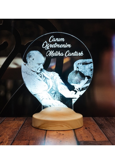 Canım Öğretmenim Atatürk, Öğretmenler Günü Hediyesi, Mezuniyet Hatırası Hediyesi, Kişiye Özel Lamba