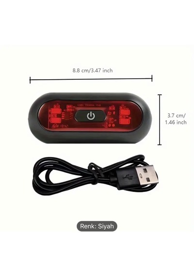 Gece Sürüşü Için Led Motosiklet Ve Bisiklet Kaskı Fren Lambası