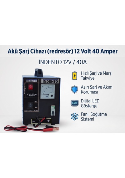 Akü Şarj Cihazı Redresör 12 Volt 40 Amper