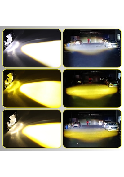 Motosiklet Scooter Led Sis Farı Set Delici Işık Beyaz Sarı Metal Kasa 2 Adet 2 Adet