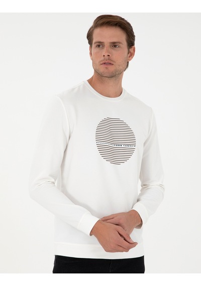 Pierre Cardin Erkek Ekru Sweatshirt 50290634-vr019 Ekru