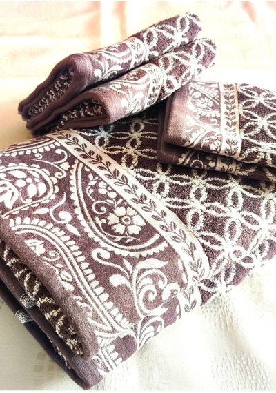 Hediyelik, Çeyizlik , İhraç Fazlası Özel Üretim Bukle Cotton Banyo-mutfak Havlu Seti 6'lı Set Mürdüm