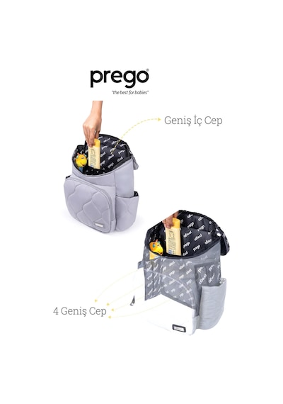 Prego Montana Bebek Bakım Çantası Ligth Gri 3084 Açık Gri