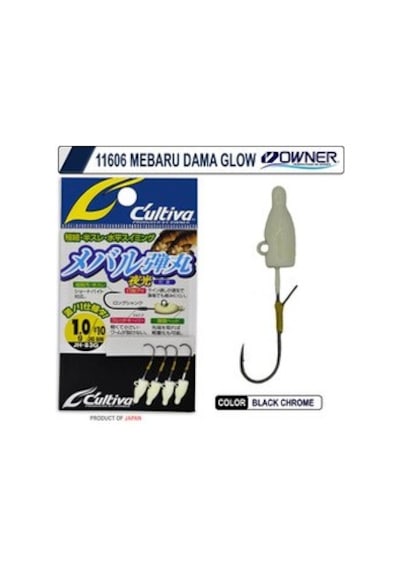 Owner 11606 Jh-83g Mebaru Dama Glow Lrf Jig Head 1.5 Gr 1.5 GR
