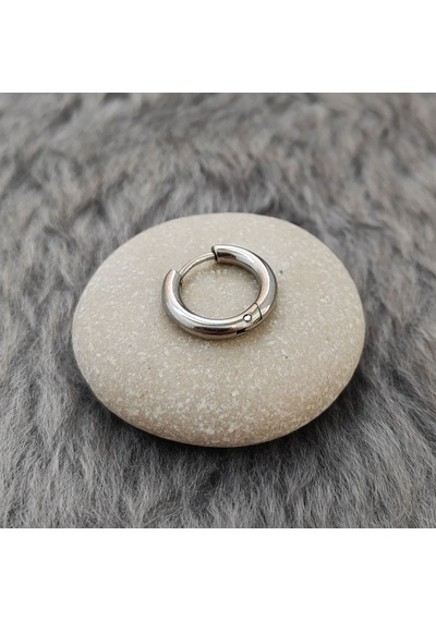 Chavin Çelik Gri 10 Mm Küçük Unisex Halka Küpe Et96by