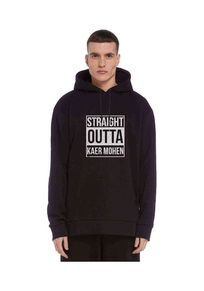 The Witcher Straight Outta Kaer Mohen Baskılı Siyah Erkek Sweat (534812806)